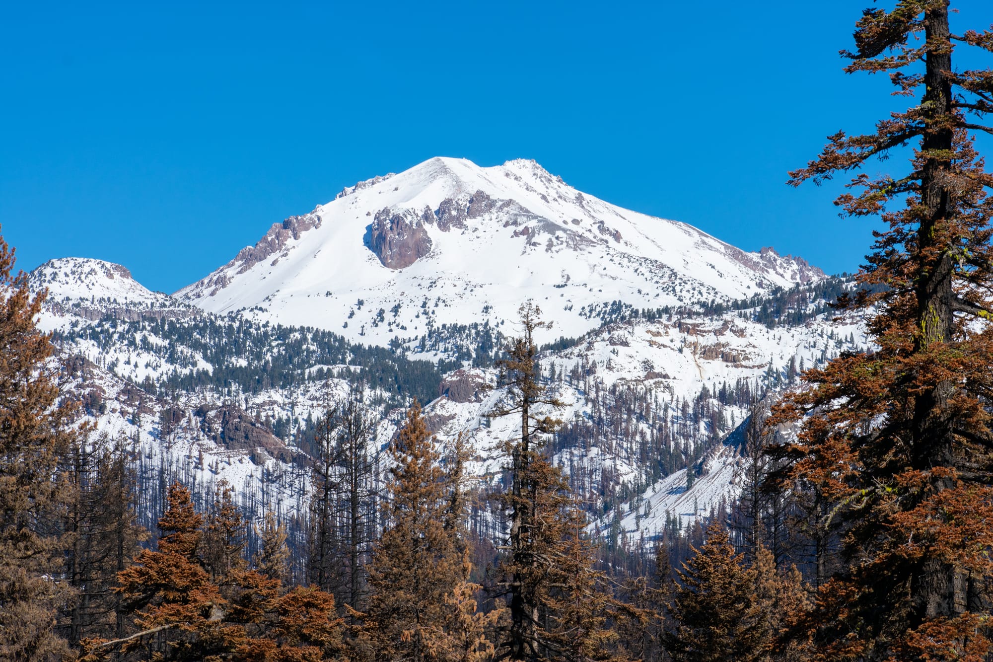 Lassen Peak following the Dixie Fire.