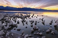 Mono Lake Tufa Towers at Sunrise, Reflected in Still Water.
