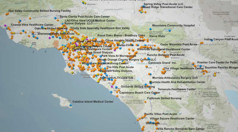 Live Emergency Health Map from HCAI.