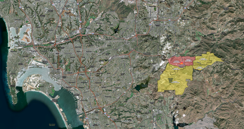 Steele Fire Prompts Evacuations in Rancho San Diego.
