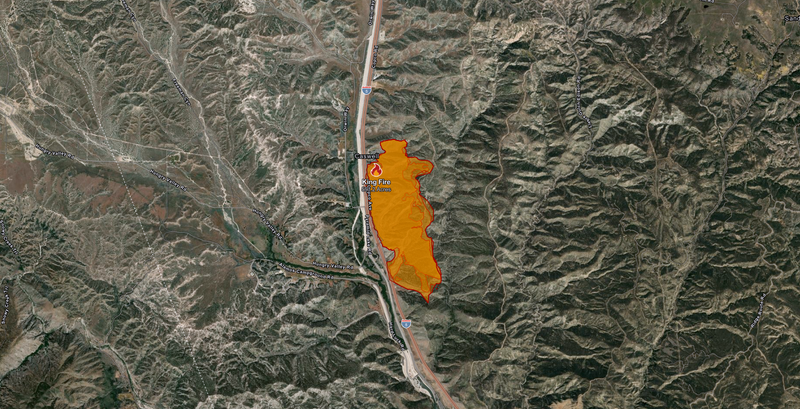 King Fire Containment Nears Completion After Rapid Spread Along I-5.